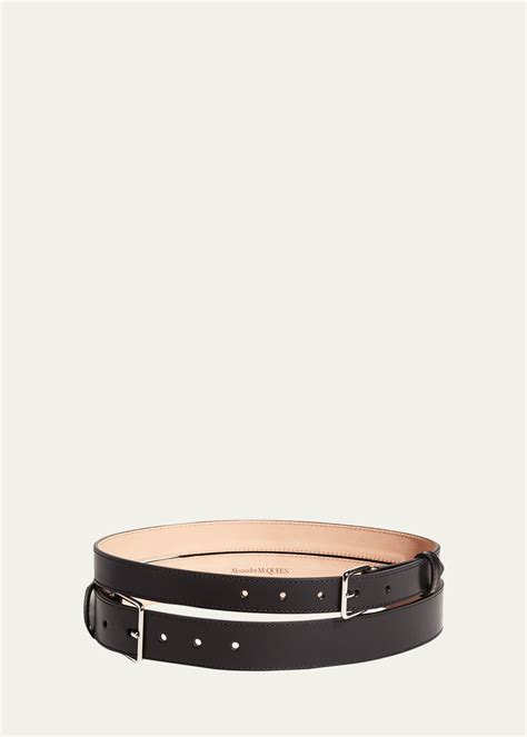 Alexander McQueen Double Long Leather Belt .